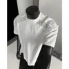 Camiseta de Manga Corta Transpirable Fresca de Seda de Hielo de Secado Rápido para Hombre Verano 2026 Simple Holgada Malla Empalmada Top de Manga Media