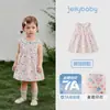 Vestido Jerry para Bebê Menina Vestido Colete para Criança Pequena Vestido de Verão para Bebê Doce Vestido Princesa Vestido Fresco com Alças para Crianças