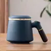 Caneca de grés Copo de água Copo de cerâmica para separação de chá Copo especial pessoal para escritório Presente de negócios manual para Reunião Anual