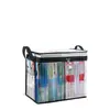 Caja de almacenamiento para libros viejos, organizador de libros de gran capacidad, bolsa para libros de estantería para dormitorio de estudiante, bolsa transparente a prueba de humedad y polvo