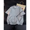 Camiseta de Manga Corta con Media Cremallera para Hombre, Venta Directa de Fábrica, Top de Manga Corta Estilo High Street Americano de Verano, Camisa Polo de Marca Juvenil a la Moda