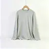 Camiseta de manga comprida de algodão puro com gola alta meia-altura estilo Hong Kong para homens, camiseta básica de algodão puro de peso pesado com gola média para primavera e outono, nova roupa da moda para o outono