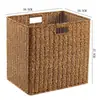 Grande cesta de armazenamento com trama semelhante ao rattan, no estilo INS da moda, perfeita para organizar armários e guarda-roupas, e para armazenamento simples na sala de estar