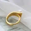 Nafuge joias de prata atacado anel em prata 925 esterlina com pérola natural incrustada moda geométrico aberto banhado a ouro anel feminino