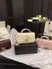 Bolsa de Ombro Acolchoada com Corrente Estilo Chanel com Alça, Bolsa da Sorte para o Dia a Dia e Uso Casual, Bolsa de Noite Texturizada, Bolsa Quadrada Pequena