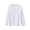 Camiseta de Manga Larga Raglán de Algodón Puro Pesado 220g para Mujer, Estilo Nuevo Otoño e Invierno, Color Sólido Holgado, Cuello Redondo, Camiseta Básica, Top de Pareja
