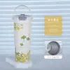 Taza Termo con Revestimiento Interior de Cerámica, Taza Portátil de Alta Apariencia con Popote, Taza de Café de Acero Inoxidable, Taza de Hielo Grande para Coche