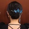 Fantasia bordado borboleta hairpin back cabeça feminina updo grampo de cabelo de metal de alta qualidade grampo de cabelo hairpin cocar
