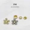 Fivela Invisível Botão em Forma de Flor Cravejado com Diamantes Jaqueta de Penas Sem Costura Botão de Pressão Botão de Pressão Jaqueta de Cima Fivela Decorativa
