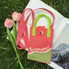 Bolso Cruzado de Punto Japonés y Coreano Portátil de Dibujos Animados Moda Bolso de Punto para Teléfono Móvil Versátil para Viajar Bolso de Hombro Cruzado Tote