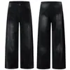Muxi Clothing Marca Moderna Estilo Americano Padrão de Raio Rachado Calça Reta Lavada Calça de Perna Larga Solta Jeans High Street para Homens