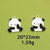 [Serie Panda] joyería diy panda blanco y negro lindo bambú aleación accesorios colgante llavero collar