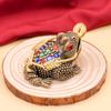 Enfeite Dourado Oco de Sapo de Três Pernas, Sapo Pixiu Dourado Vintage Mordendo Moedas, Decoração de Casa, Enfeite de Mesa Atrai-Riqueza