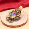 Adorno Dorado de Sapo de Tres Patas Hueco, Sapo Mordedor de Dinero Pixiu Vintage, Decoración del Hogar, Mascota de Té, Adorno de Escritorio que Atrae la Riqueza