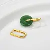 Pendientes Cuadrados Geométricos de Plata de Ley S925 con Diseño de Cierre de Seguridad para Mujer, Accesorios de Pendientes de Diseño de Nicho Estilo Chino 2025