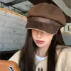 Boina Estilo Britânico Retrô para Mulheres, Boina Lisa para Homens, Boina Bico de Pato Versátil para Verão e Outono Estilo Japonês e Coreano