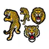 Parche Bordado de Tigre para Toalla de Alta Resistencia, Parche Bordado de Cabeza de León, Parche Bordado para Accesorios de Ropa, Fábrica de Origen