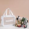 Novo material PU fosco grande capacidade bolsa de lavagem cosmética viagem portátil bolsa de armazenamento portátil