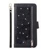 Adecuado para Huawei Mate 30 Bolsa con cremallera brillante Nueve tarjetas Funda para teléfono móvil Cordón Soporte abatible Mate 30 pro Funda de cuero