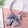Cuello JK Lazo a Cuadros Uniforme para Foto de Graduación Estilo Universitario Japonés para Mujer Mariposa Decorativa Falda a Cuadros Mismo Cuadro Pequeño