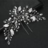 Horquillas para el pelo con forma de U de perla de hoja dorada transfronterizas de Europa y Estados Unidos, accesorios para el cabello de novia y boda, directos de fábrica
