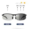 Gafas de Sol Polarizadas Personalizadas que Cambian de Color para Hombre, Gafas de Sol para Conducir con Media Montura Anti-UV, Elegantes Gafas de Montura Negra de Metal