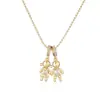 Collar Colgante Aogu Transfronterizo Nicho Chapado en Cobre Oro de 18 Quilates Circonita Amor Niños y Niñas Cadena para Clavícula Femenina Nuevo