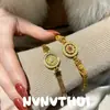 Pulseira Bússola com Padrão de Janela Dança do Dragão e Música de Tambor Antiga Banhada a Ouro, Novo Estilo Chinês, Pulseira Flor de Íris Iridescente, Empilhável