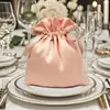 Bolsa de satén para dulces de boda con bolsillo para regalo a mano bolsillo con cordón de satén para regalo a mano bolsa de satén para dulces