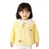 Abrigo de Primavera y Otoño para Niña con Cuello de Muñeca de Encaje, Cierre de Cremallera, Lazo de Gato 3D, Abrigo Elegante