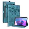 Adecuado para funda de cuero plana Lenovo Tab P12 pequeña nueva tablet 11 pulgadas caricatura flor de cerezo gato repujado tarjetero
