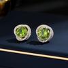 Pendientes sencillos de plata s925 que combinan con todo, pendientes coreanos de alta gama con incrustaciones de circonitas superdeslumbrantes y esmeralda retro.
