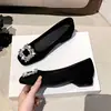 En stock~Punta cuadrada Hebilla cuadrada de pedrería Tacón grueso Zapatos de vestir Mujer Ante negro Boca poco profunda Tacones altos Banquete Viaje Diario Zapatos de mujer
