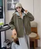 Trench coat curto com capuz para mulheres, moda casual de duas peças para primavera e outono 2026, novo para mulheres petites