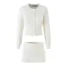 Roupas femininas transfronteiriças 2026 Moda europeia e americana casual malha francesa slim fit conjunto de suéter + saia curta para mulheres M11885