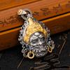Chiba Taiyin Personalidad Retro Moda Nacional Estilo Nacional Tallado a Doble Cara Tridimensional Dios Amarillo de la Riqueza Collar Colgante Joyería