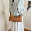 Bolsa de ombro única em camurça cruzada para mulheres, bolsa de axila fosca retrô, bolsa feminina de grande capacidade para o dia a dia, bolsa tote de alta qualidade