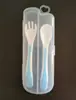 Estantes para productos nuevos-juego combinado de tenedor y cuchara de pp de doble color vajilla para comida de bebé pp con caja