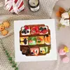 Caixas de Confeitaria em Estoque Caixas para Assar Bolo Fornecimento Transfronteiriço Amazon Embalagem para Bolo de Gema de Ovo Kraft com Janela Cartão Branco