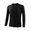 Sudadera sin costuras de alta elasticidad para hombre para otoño, cuello redondo, manga larga, cálida, para correr al aire libre, que absorbe la humedad y repele el sudor