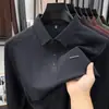Nueva Camisa Polo para Hombre Otoño 2026, Casual de Negocios para Personas de Mediana Edad, Color Sólido, Cuello Campana, Manga Larga, Venta al por Mayor