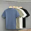 Camisa polo casual de verano para hombre, manga corta, marca de moda, cuello, camiseta para hombre, 2023, color de moda, combinación, top con cuello en V