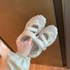 Sandalias Deportivas de Suela Gruesa para Mujer, Zapatos Mary Jane de Concha, Verano, Huecos, Punta Cerrada, Transpirables, Velcro, Sandalias Casuales para Mujer