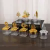 Caixa de Doces para Casamento Europeu Decoração Estrela Lua Pagode Caixa de Plástico PS Armazenamento de Remédios Embalagem Redonda Galvanizada