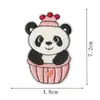 Taza de Postre Dulce con Parche Bordado de Panda con Corona Parche de Cabeza de Panda Lindo para Ropa, Zapatos y Gorras de Niños Parche de Reparación de Agujeros