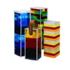 Jenga de Colores Acrílico Juguete Educativo de Bloques para Niños Bloques Sólidos de Alta Transparencia Bloques de Cristal Arcoíris