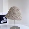 Chapéu de Pescador Tricotado Patchwork Cor Sólida Estilo Japonês para Mulheres, Versátil Casual Quente para Outono e Inverno, Moderno e Estiloso
