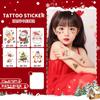 Adesivos de tatuagem coloridos para crianças de Natal, desenhos animados, maquiagem decorativa, adesivos de boneco de neve de alce fofos, laváveis
