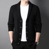 Cardigan de manga comprida Cardigan Masculino 2021 Outono Nova Moda Simples Casual Solid Color V-neck Cardigan