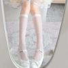 Meias Femininas de Verão Ultrafinas com Laço Doce até a Metade da Panturrilha Estilo Miu Meias de Corte Livre Estilo Ballet Meias Lolita para Panturrilha